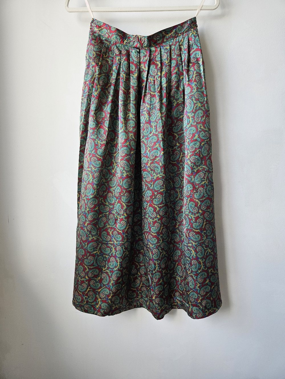 Oscar De La Renta Expressions Vintage  Paisley Print Pleated Long Skirt - Picture 4 of 16